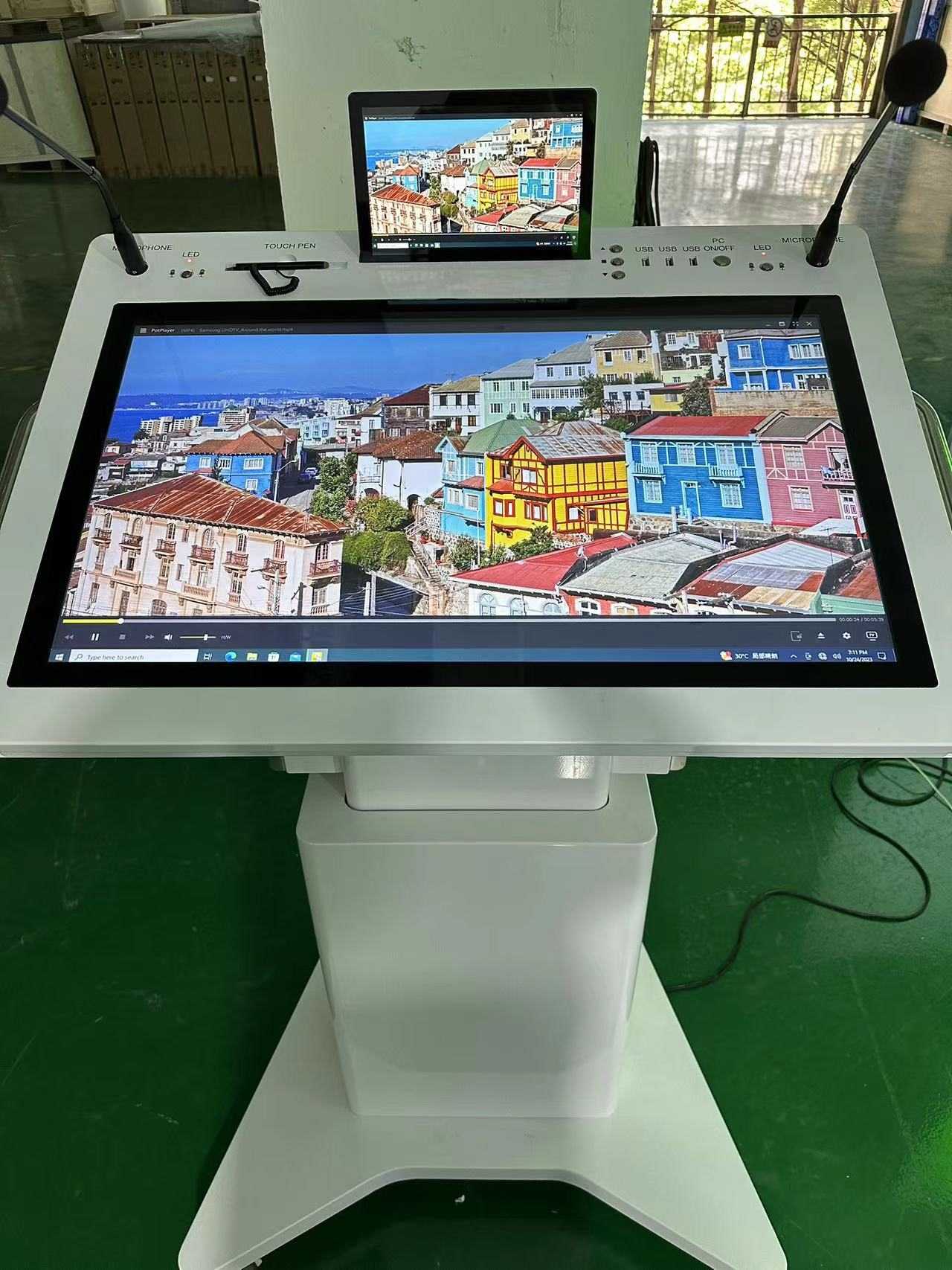 32 ''대화식 LCD Lectern Smart Double Screen Podium