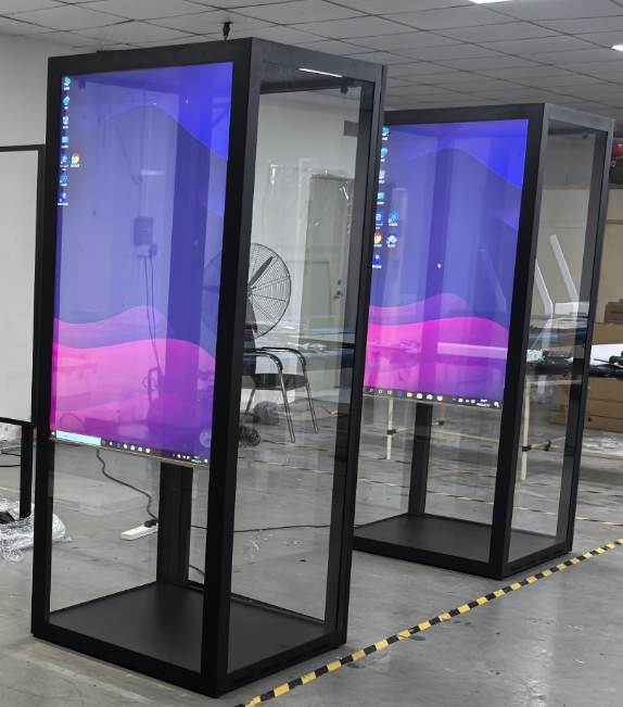 55 인치 터치 투명한 OLED 화면 디스플레이 쇼케이스